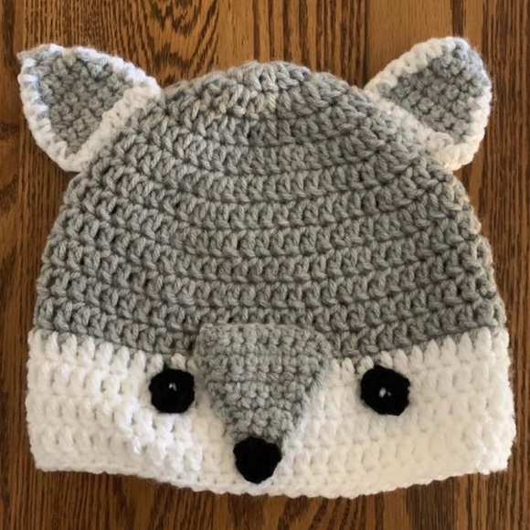crochet wolf hat